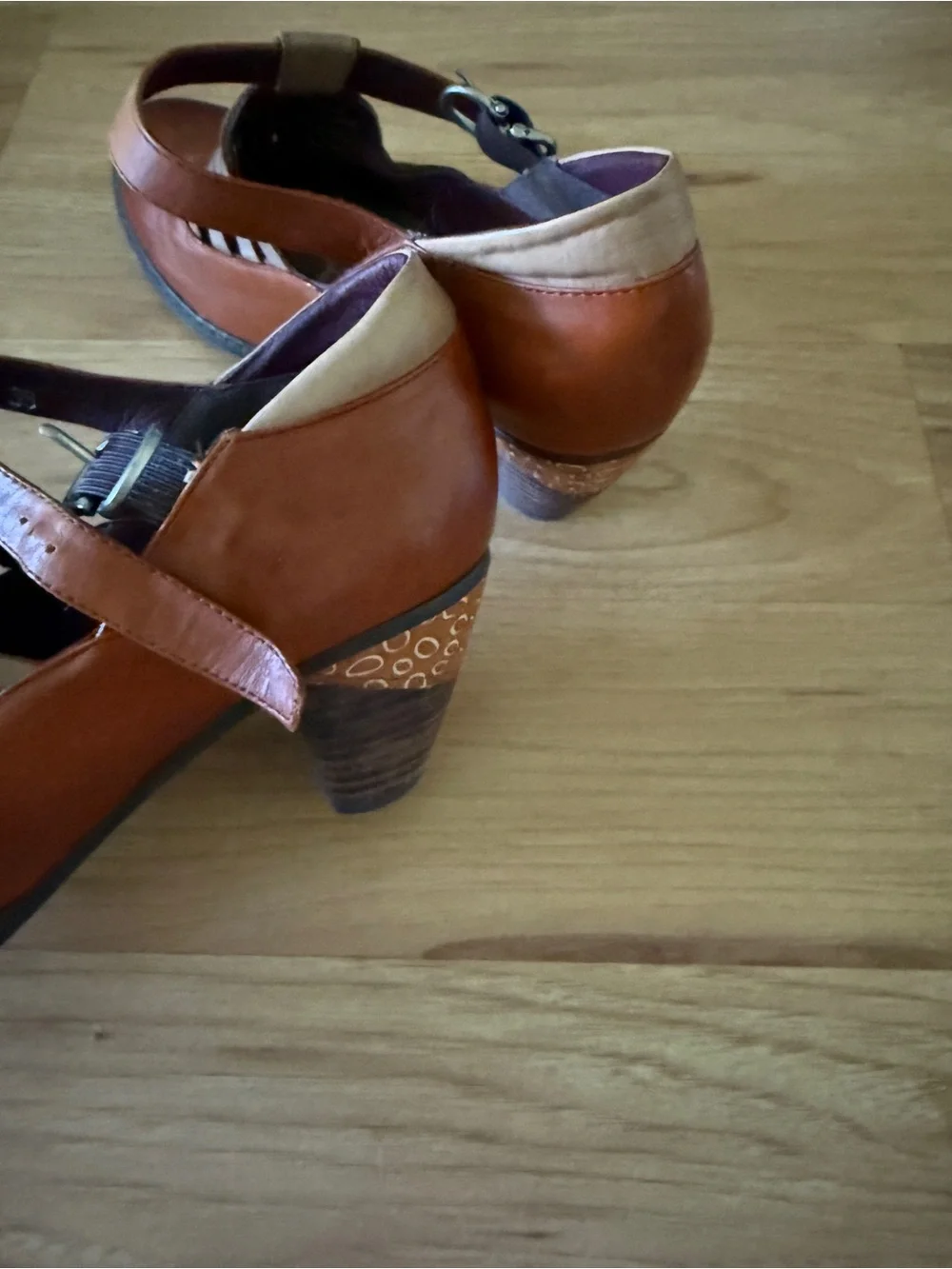 Classic Brown Mary Jane Heels with Decorative Cutout Accent
